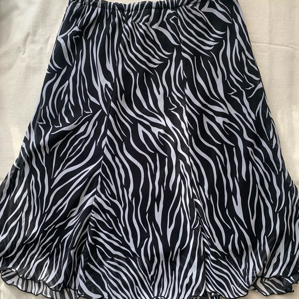 Below The Knee Zebra Skirt